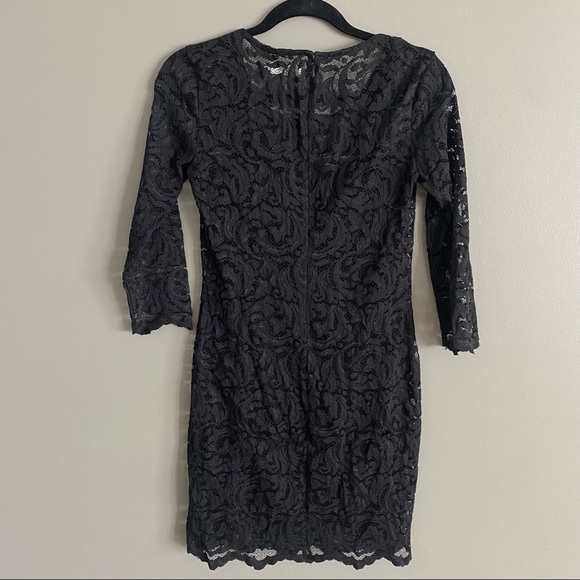 Velvet by Graham and Spencer Womens Black Floral Lace Lined Mini Dress Size S - Picture 2 of 8